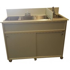 Monsam NS-004 NSF Certified Four Bowls Hand Washing Self Contained Sink  Grey - B00G6SM6XY